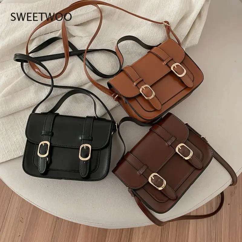 

New Style Winter Vintage Flap Lock Classic Women Bags Casual Leather Shoulder Bags Clutch Crossbody Bag Handbag Messenger