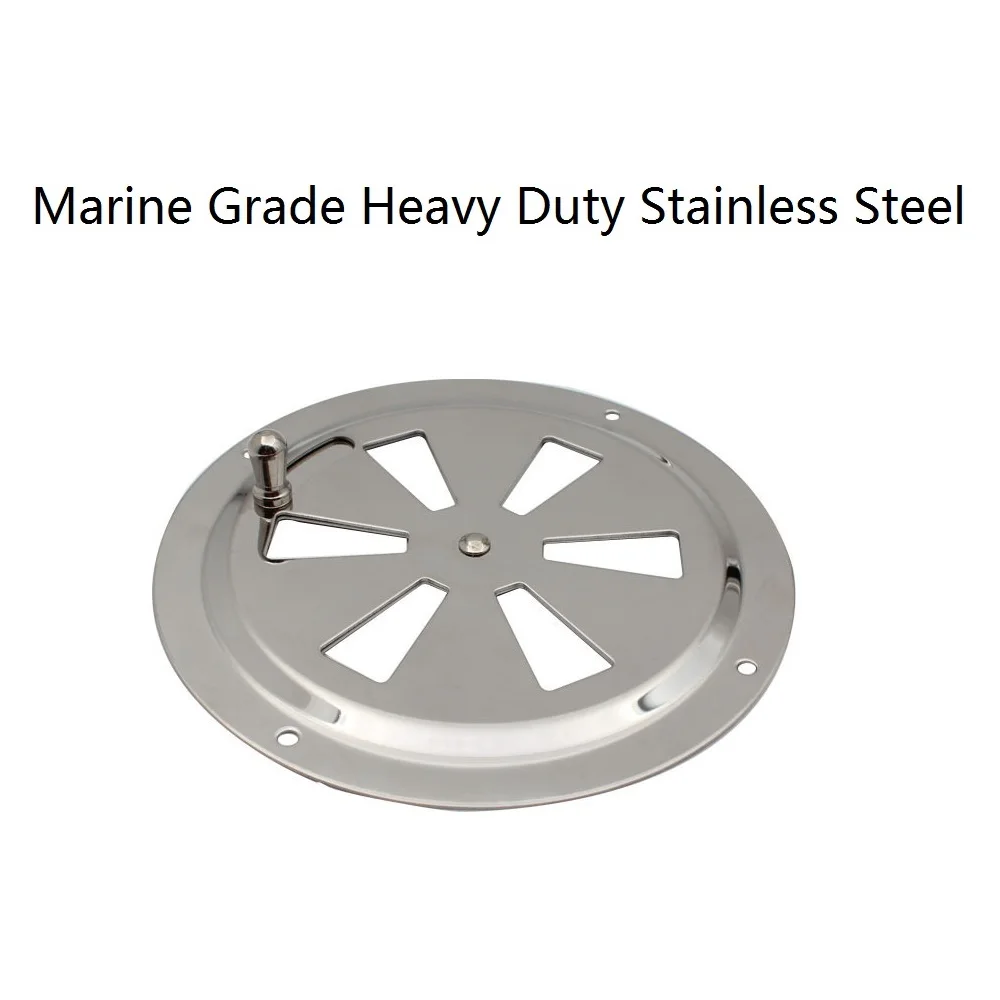 1PCS Stainless Steel 316 Marine Round Blower Louver Vent Cover Side Knob Opening 5 inch Mirror Polish Air Louver Vent