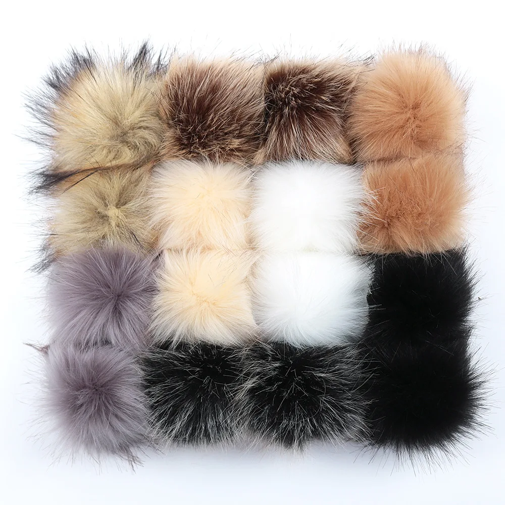 1Set  8/10/12Cm Pompom Fluffy Plush Cloth Craft DIY Soft Pon Pom Pon Wholesale Cap Accessories Faux Fox Fur BallsHome Decors