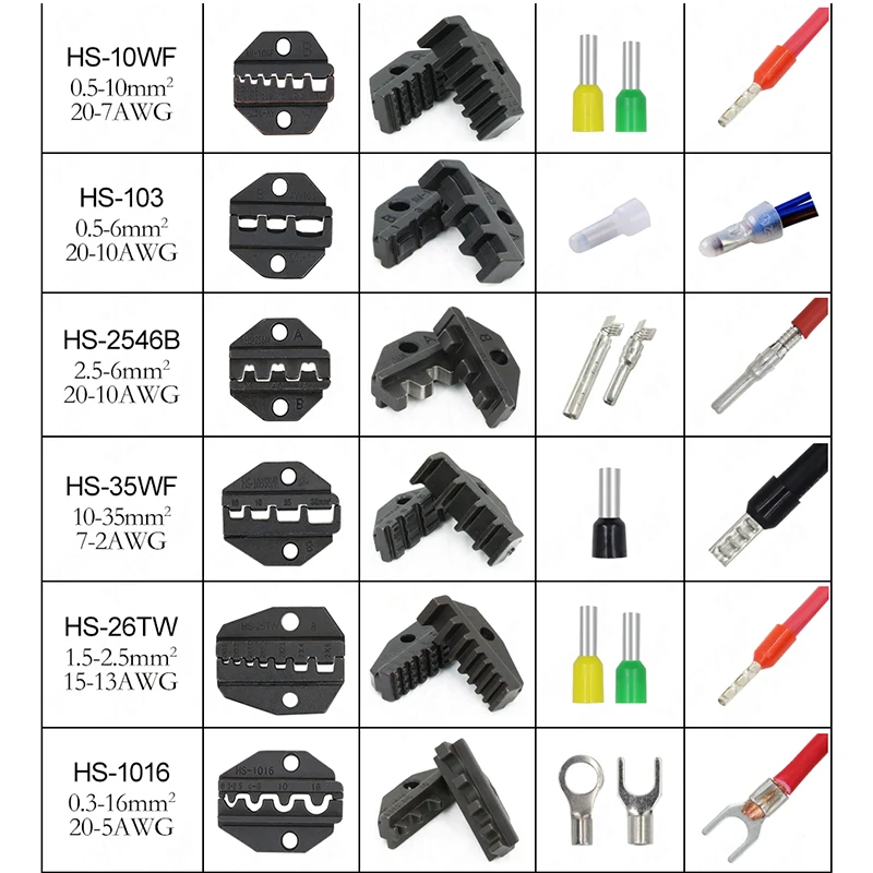 1pcs HS Crimping pliers jaw for 230mm pliers plug spring and crimping cap terminals HS-03BC/2546B/103/101 high hardness jaw tool