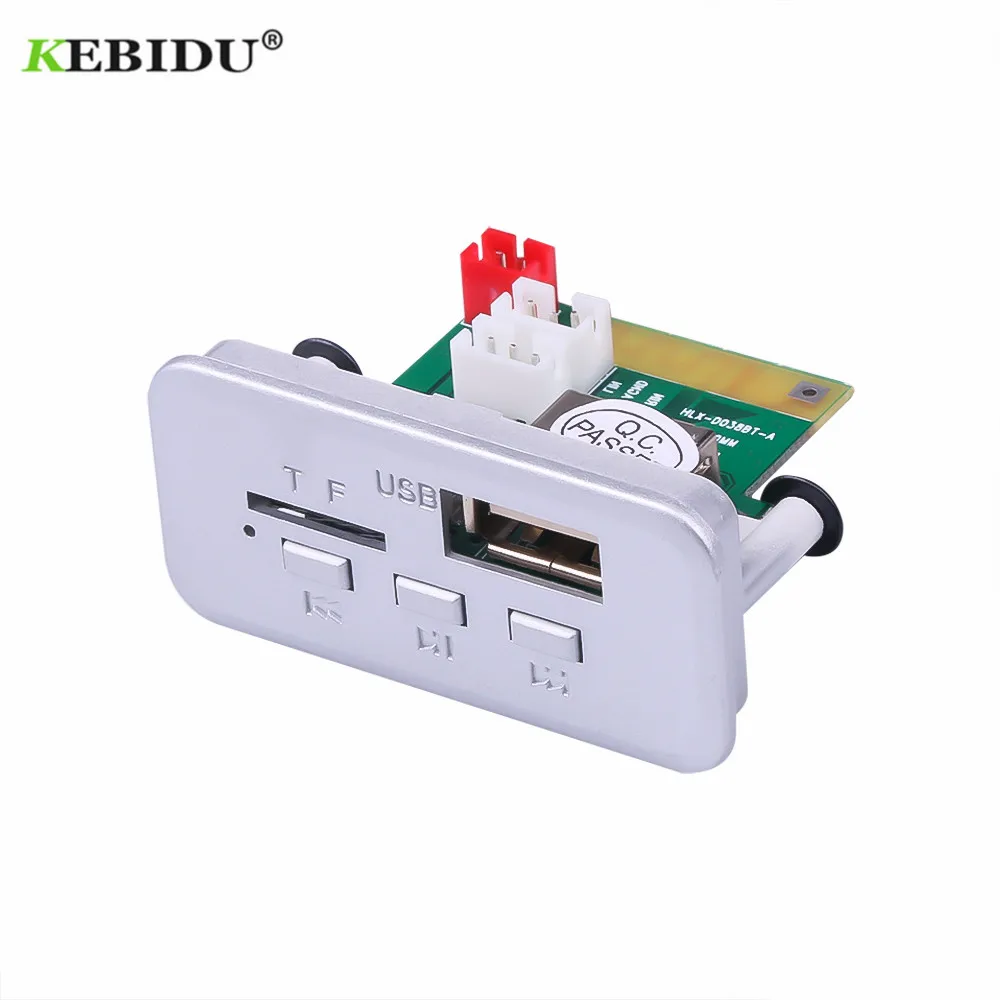 KEBIDU 5 فولت 12 فولت سيارة مشغل MP3 فك مجلس وحدة الصوت اللاسلكية FM استقبال راديو WMA FM TF USB 3.5 مللي متر AUX ل اكسسوارات السيارات