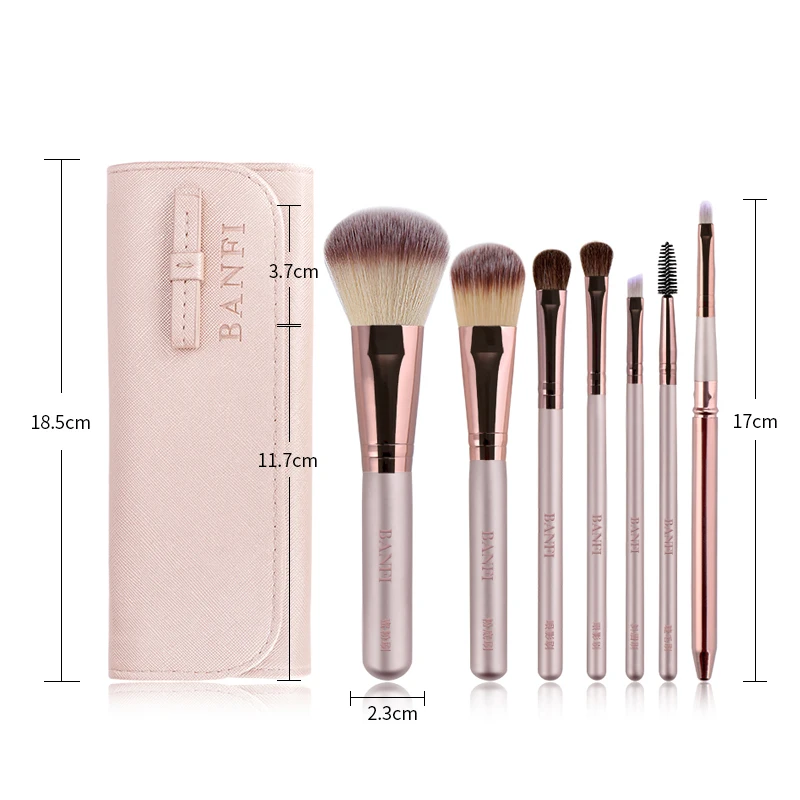 Ensemble de pinceaux de maquillage pour femmes, cosmétiques pour le visage, ombre à paupières, fond de teint, Blush, correcteur, outil de beauté, 7 pièces/ensemble