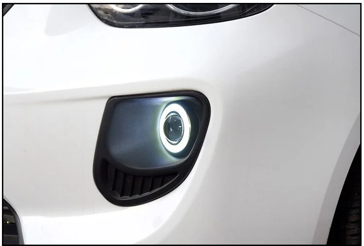 Eosuns Innovative Cob Angel Eye Led Daytime Running Light Drl + Halogen Fog Light + Projector Lens for Geely Panda 2015