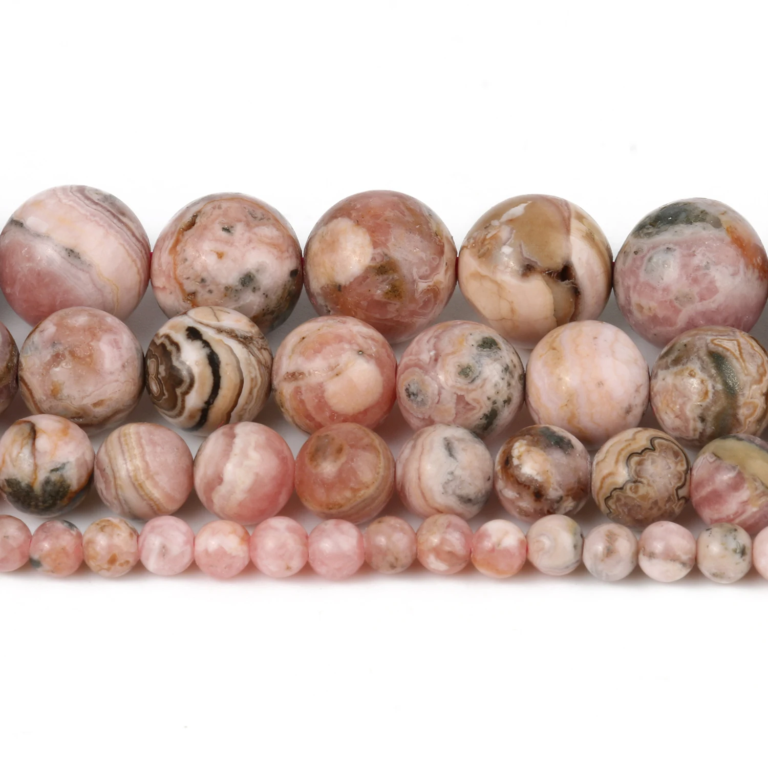 AAA Natural Stone Argentina Rhodochrosite Round Beads for Jewelry Making Bracelets Needlework DIY Accessories 4 6 8 10mm 7.5''