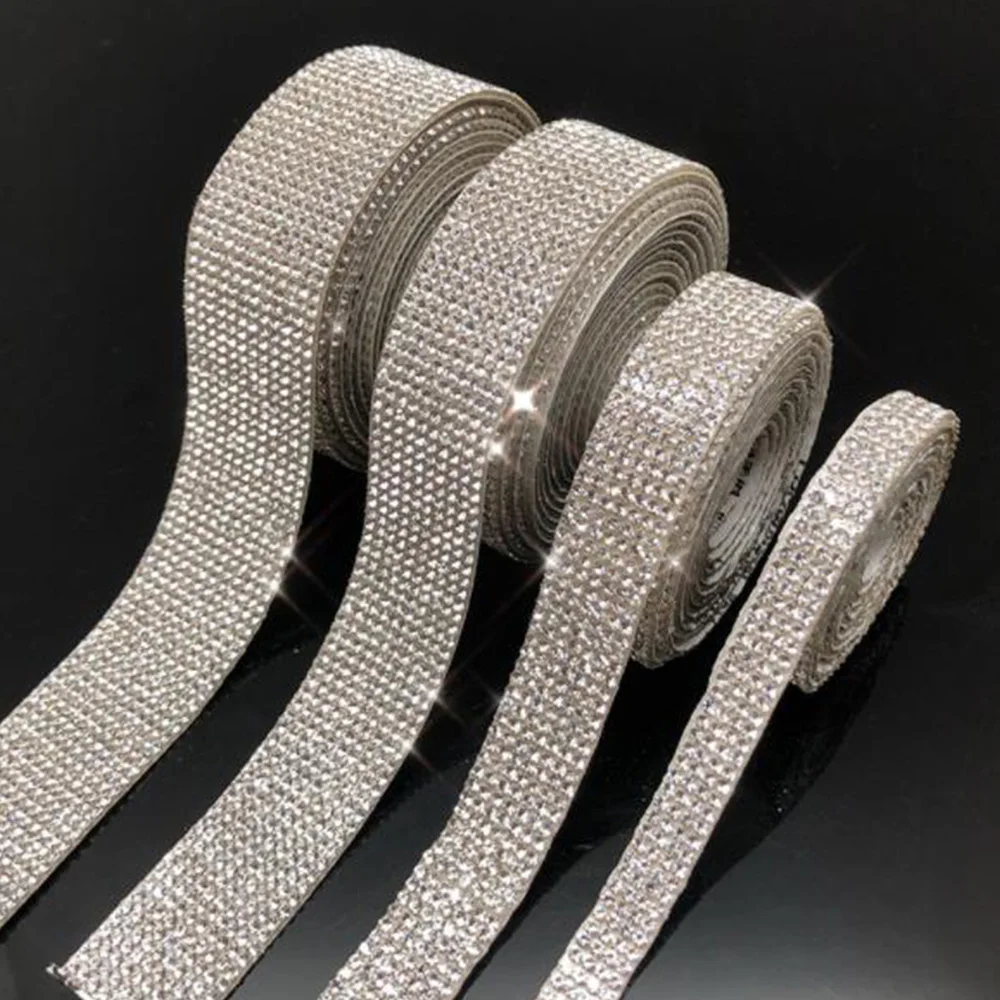 1 yard Arranged Motif white crystal Hot Fix Rhinestone Tape trim ribbon Iron On Appliques for Dress shoe adornment