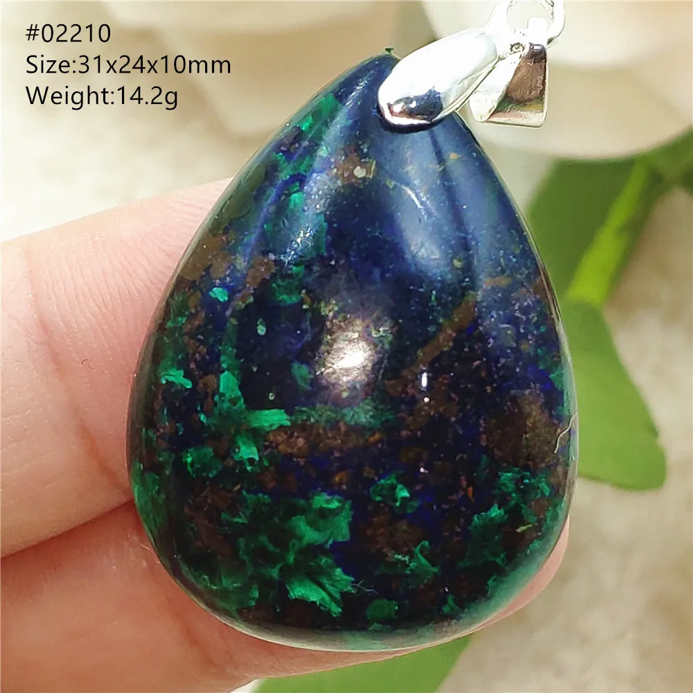 Natural Green Blue Malachite Lapis Lazuli Pendant Women Men Azurite Water Drop Necklace Gift Energy AAAAA