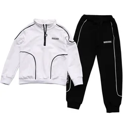 4-12 Years Spring Autumn Boys Clothing Sets Long Sleeves Fashion Letter Sweatshirt + Pants 2Pcs Kids Tracksuit New Kids Clothes