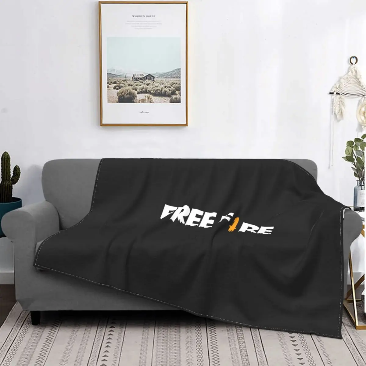 

Free Fire Blankets Fleece Decoration Ultra-Soft Throw Blankets for Bedding Bedroom Plush Thin Quilt