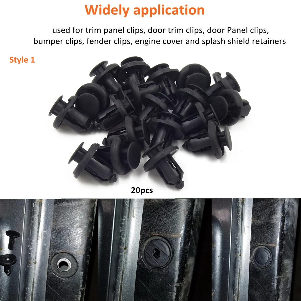 120PCS 6 Kinds Plastic Fender Clips Body Rivets Clip Car Door Clip Panel Audio Video Dashboard Dismantle Kits Installer Pry Tool