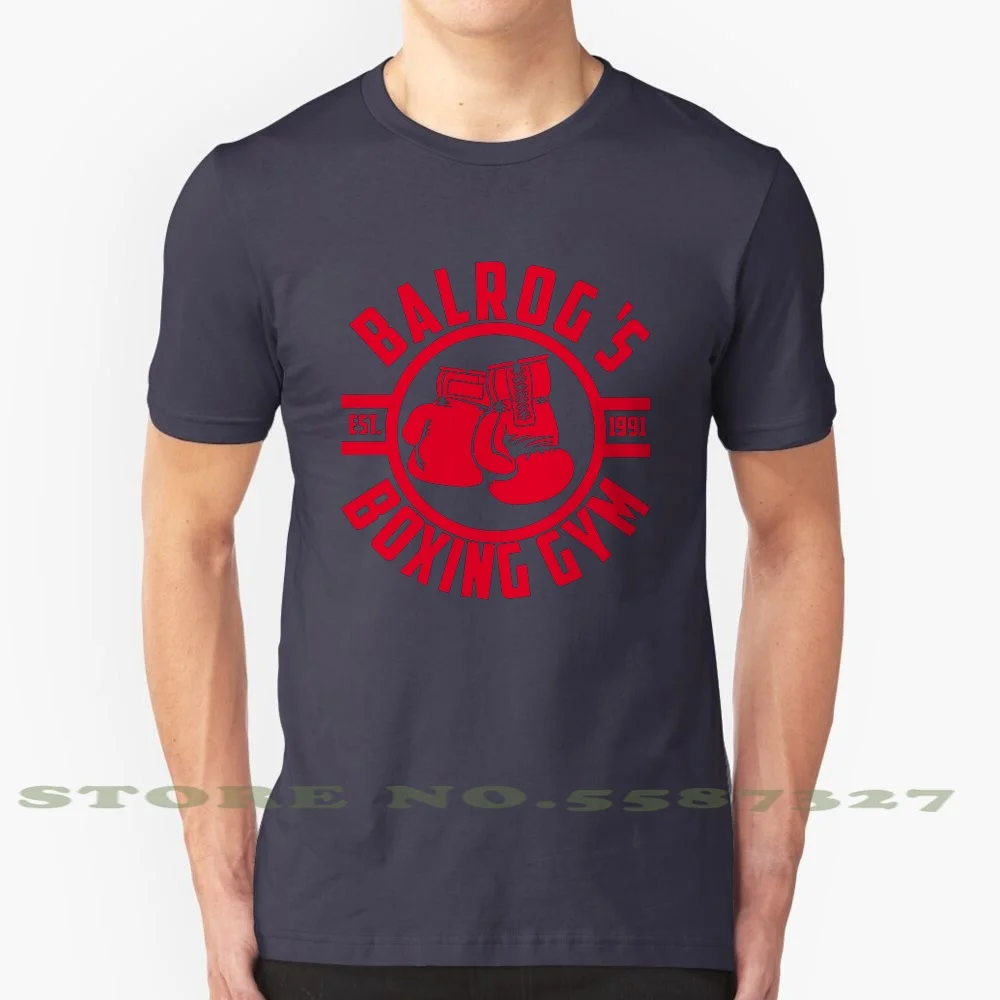 Balrog'S Boxing Gym 100% Cotton T-Shirt Balrog Street Geek Nerd Nerdy Geeky Fighter Funny Parody Games Video Games