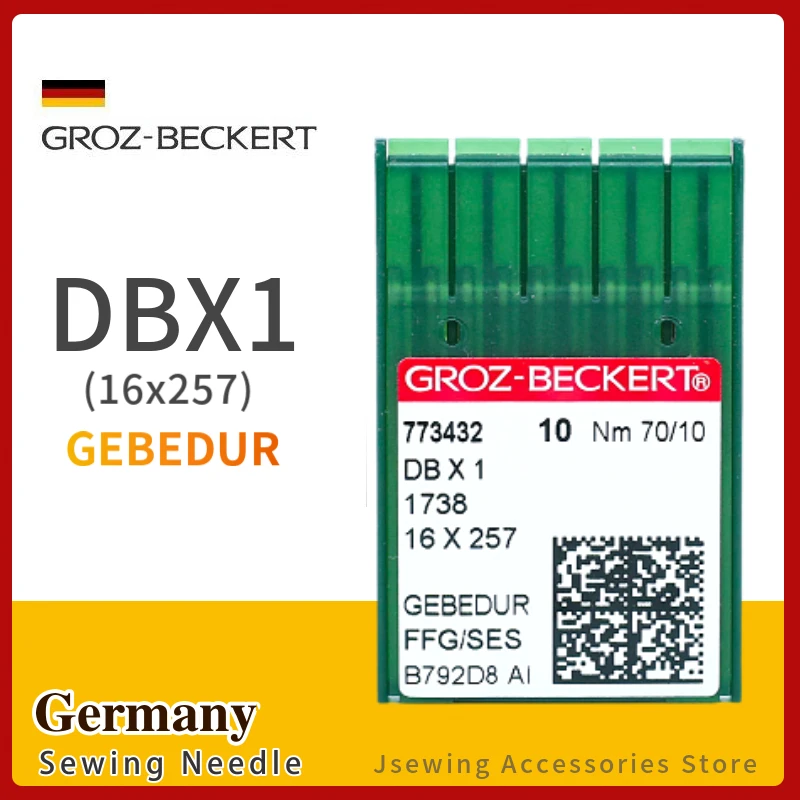 10 sztuk DBX1 GEBEDUR żaroodporne igły do ​​maszyn do szycia Groz-Beckert do przemysłowych akcesoriów do ściegu białkowego DB * 1 16x257 JUKI BROTHER