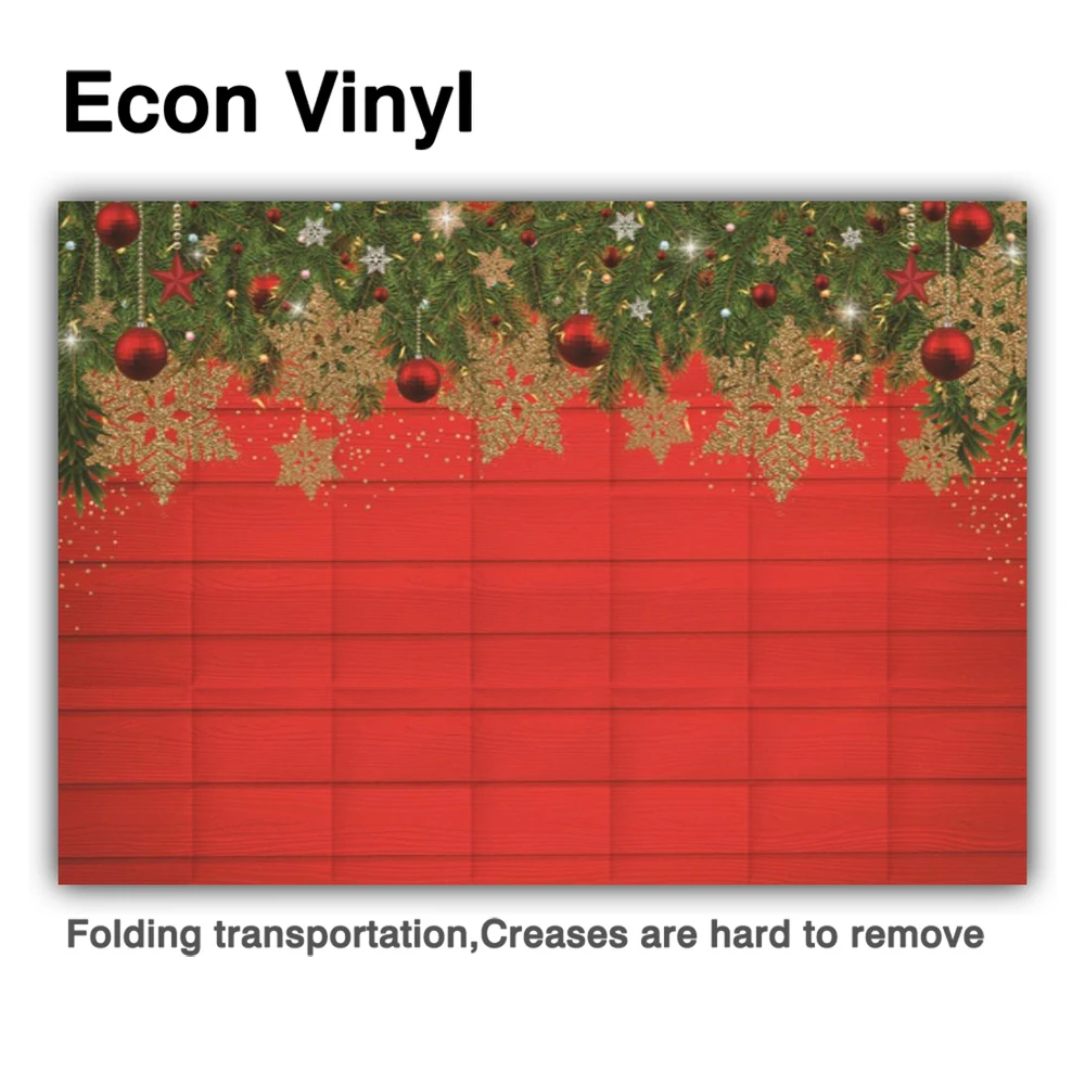 Funnytree-Fondo de fiesta de Feliz Navidad, ramas de pared Rojas, copo de nieve de invierno, puntos dorados, campanas, Festival de Año Nuevo