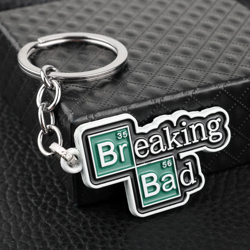 TV Breaking Bad Metal Keychain Letter Logo Walter White Key Chain for Women Men Car Keyring Chaveiro Jewelry Christmas Gift