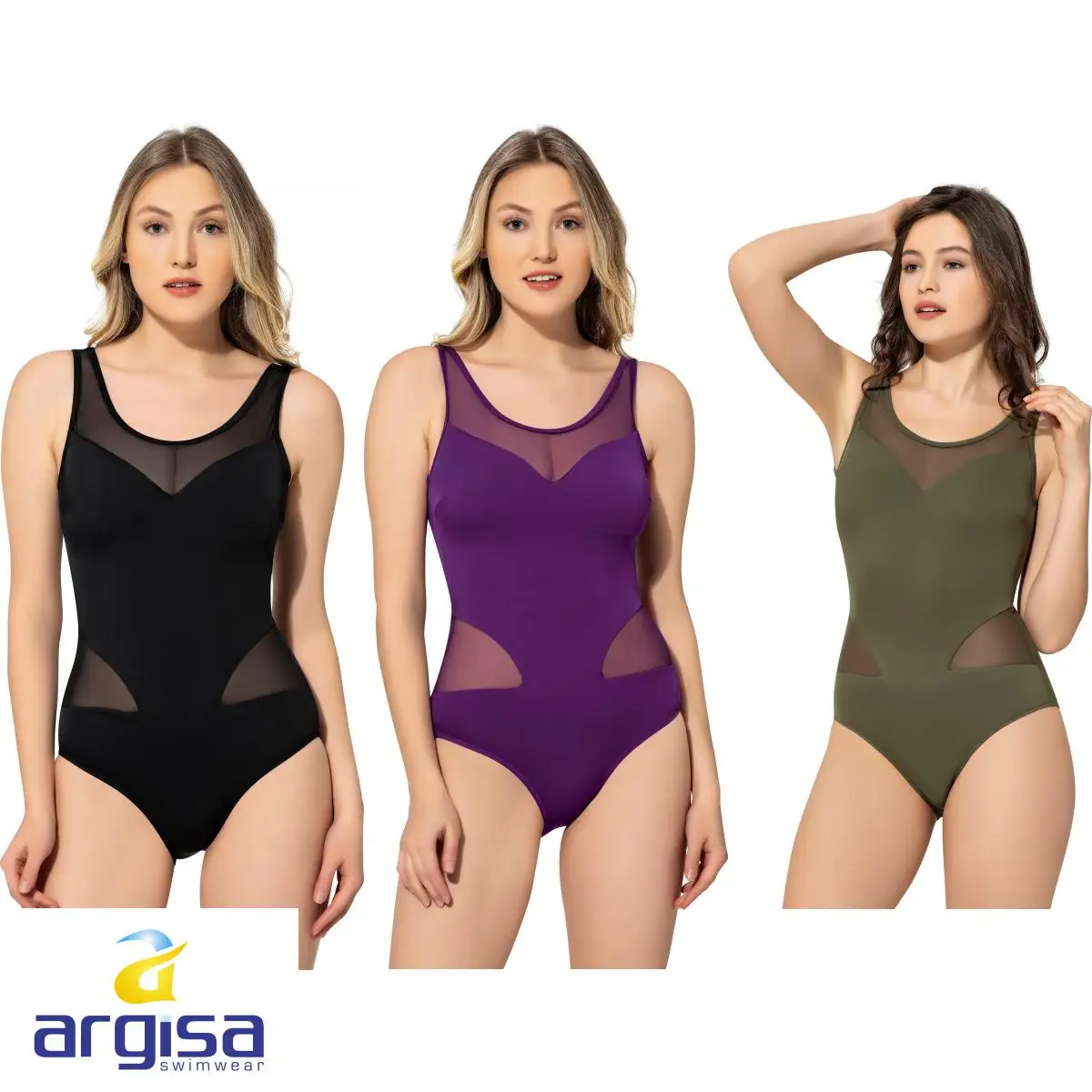 Argisa 6030 Flat Gauze Wide Strap Swimwear 38-44 Turkey Women's Swimwear Fashion One Piece Beachwear Bodysuits