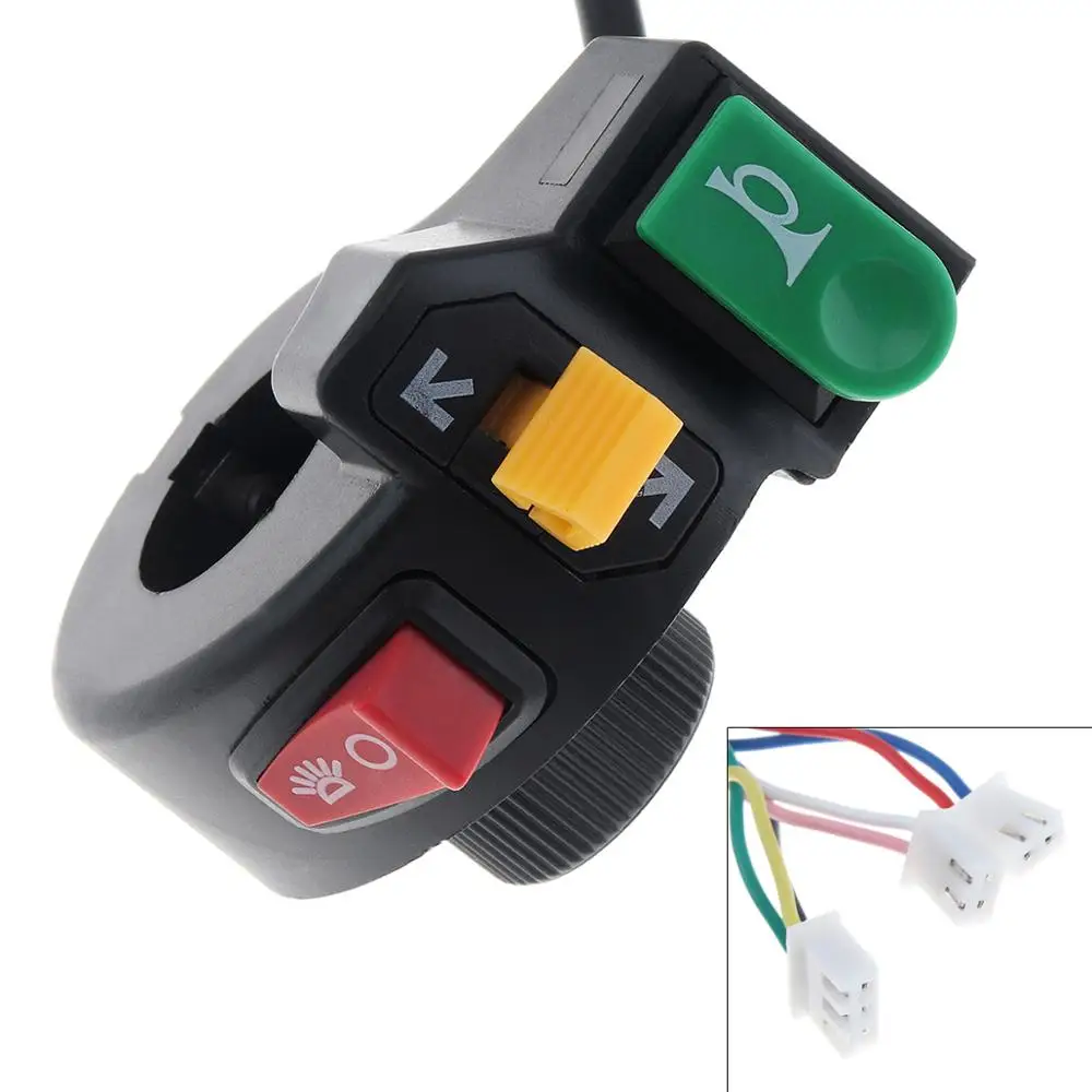 

3 in1 12V Motorcycle Pit Bike ATV Horn Turn Signal Light Switch 7/8 inch Handlebar with ON / OFF Button