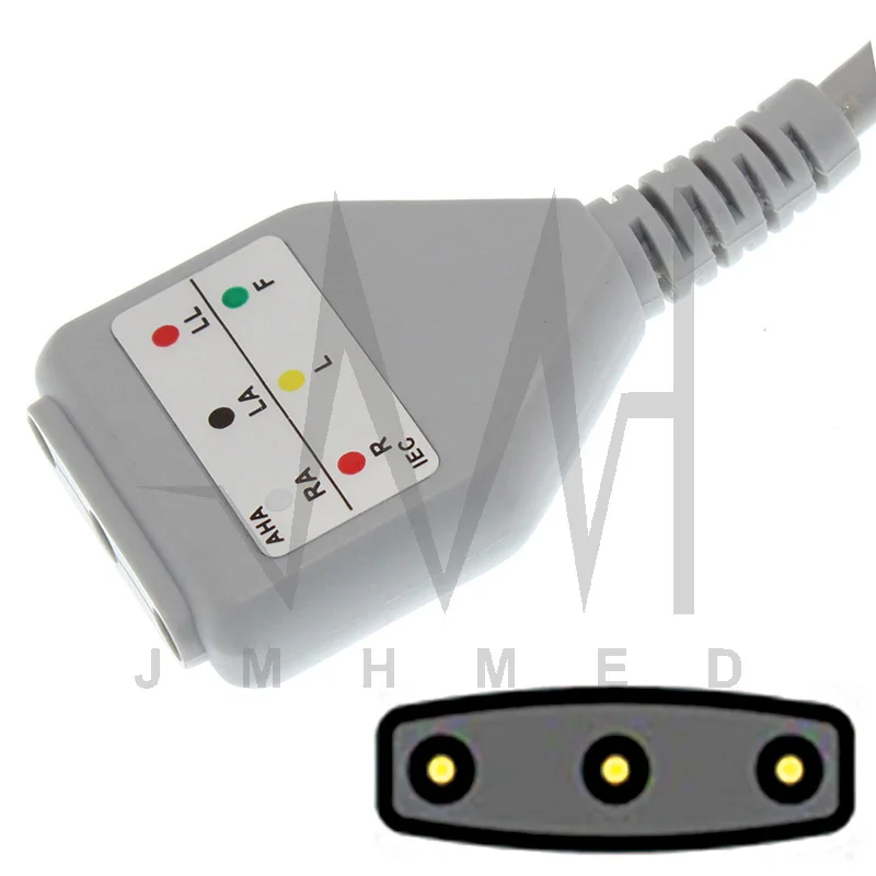 Cabo de Extensão para GE-Hellige, Eagle, SCP, Cardioserv, SMC, SMS, SMK, SMU, SMV Série de Monitor de 10Pin, Lead Wire, 3 Lead Lead