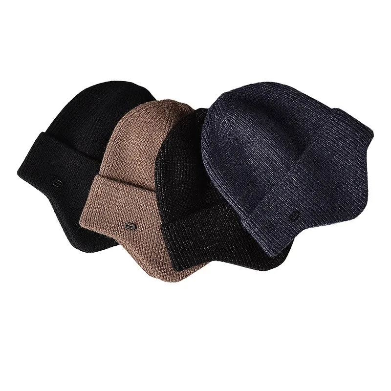 Ear Protection Winter Earmuff Cap Men's Outdoor Knitted Hat Warm Skullies Beanies Hat Unisex Windproof Earflaps Bonnet Hats