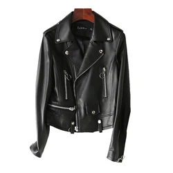 22020 new Genuine Leather Jacket Women Spring Autumn Real Sheepshin Leather Clothing New Fashion real leather jacket