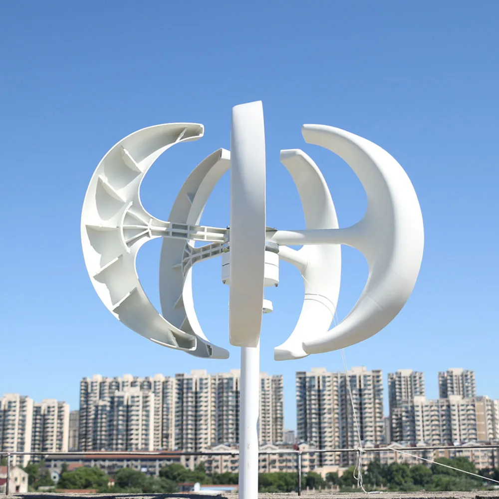 600W 400W 200W Vertical Wind Turbine Generator 12V/24V White Red With MPPT Charge Controller Quite And Efficient For Home Use