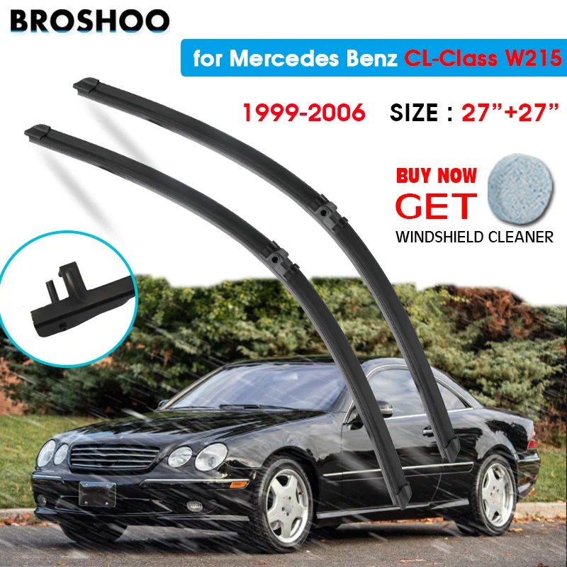 

Car Wiper Blade For Mercedes Benz CL-Class W215 27"+27" 1999-2006 Auto Windscreen Windshield Wipers Blades Fit Side Pin Arms