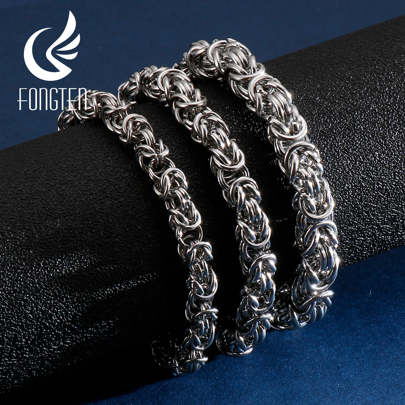 

Fongten Stainless Steel Chain Bracelet for Men Handmade Mesh Charm Armband Bracelets Bangle Male Jewelry Christmas Gifts