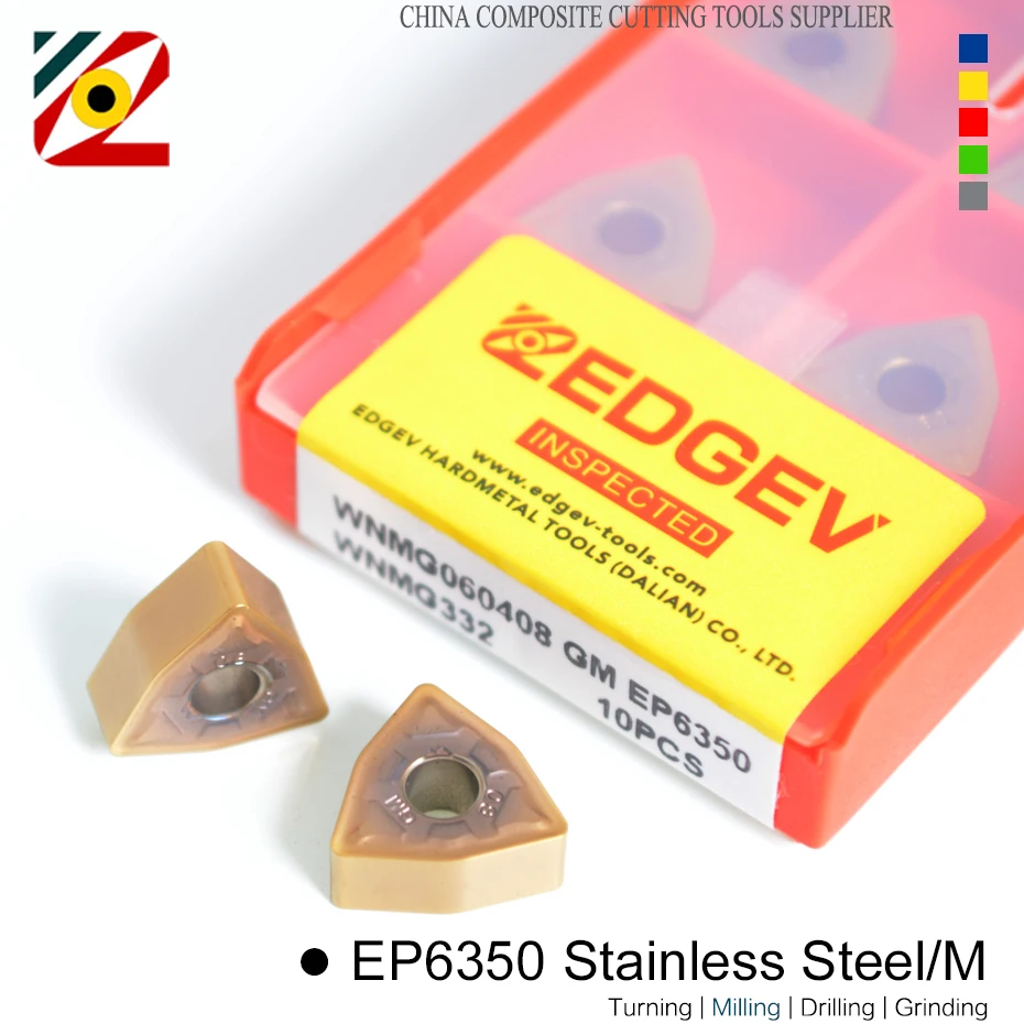Edgev 10個wnmg060408wnmg加工ステンレス鋼CNC超硬インサート回転工具