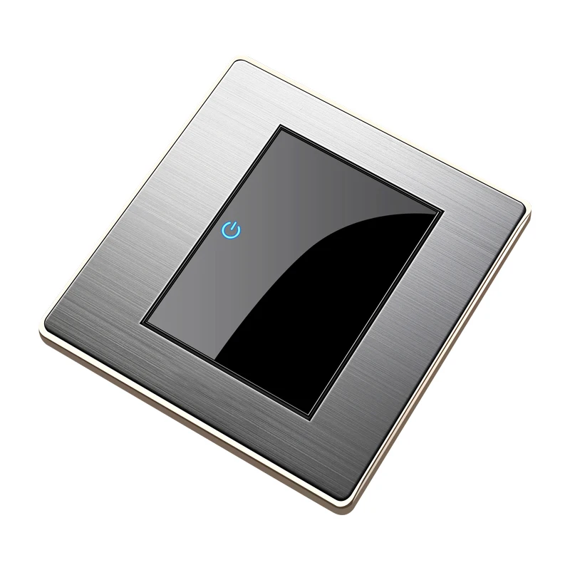 1 2 3 4 Gang 1 Way 2 Way LED Random Click Switch Mirror Acrylic Household Stainless Steel Brushed Panel Light Switch EU Socket