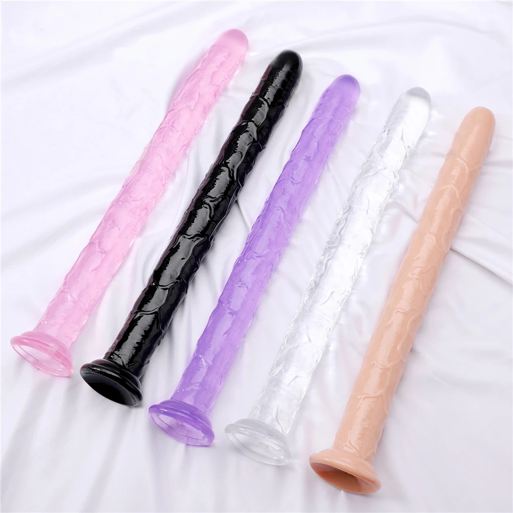 Super Long Realistic Penis Strap On Dildos With Suction Cup Soft Jelly Cock Penis For Lesbian G Spot Clitoris Stimulator Sex Toy