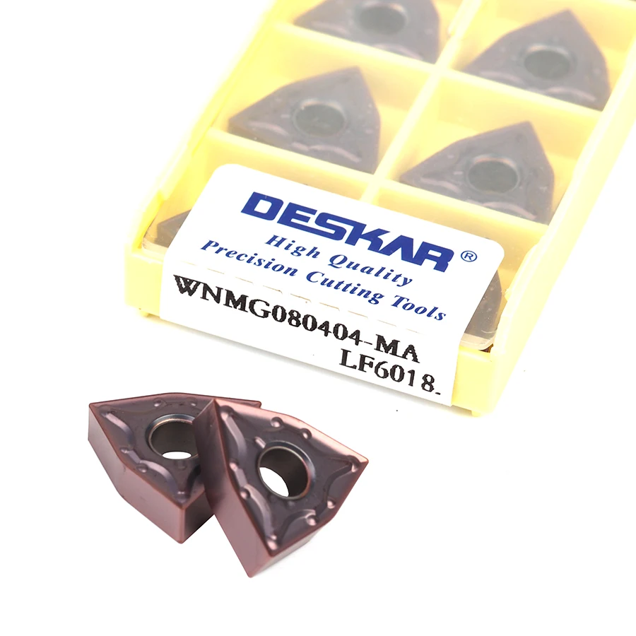 Tour CNC en alliage dur pour acier inoxydable, outil de découpe externe, outil de tournage, WNMG080404-MA WNMG080408-MA LF6018