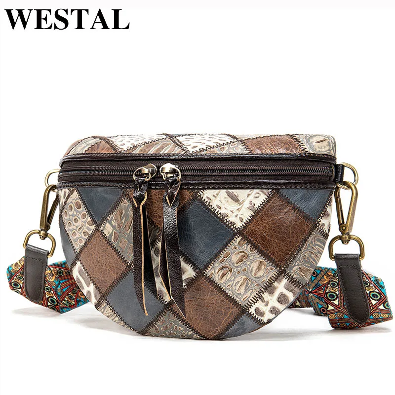 WESTAL Random Mini Women\'s Shoulder Bags Genuine Leather Messenger Bags for Women Small Bags 088