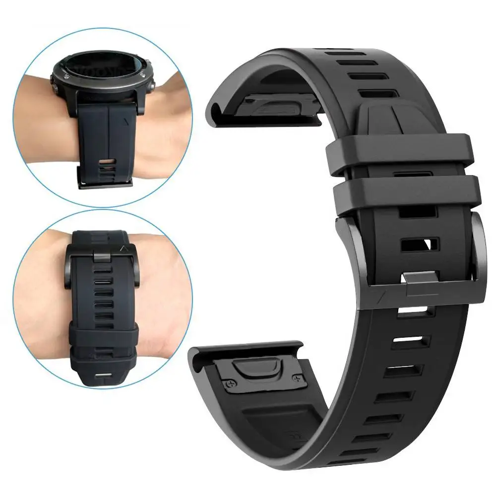 YOOSIDE Fenix 6X Wristband 26mm Quick Fit Silicone Sport Waterproof Watch Band Strap for Garmin Fenix 5X5X Plus/Fenix 3 HR