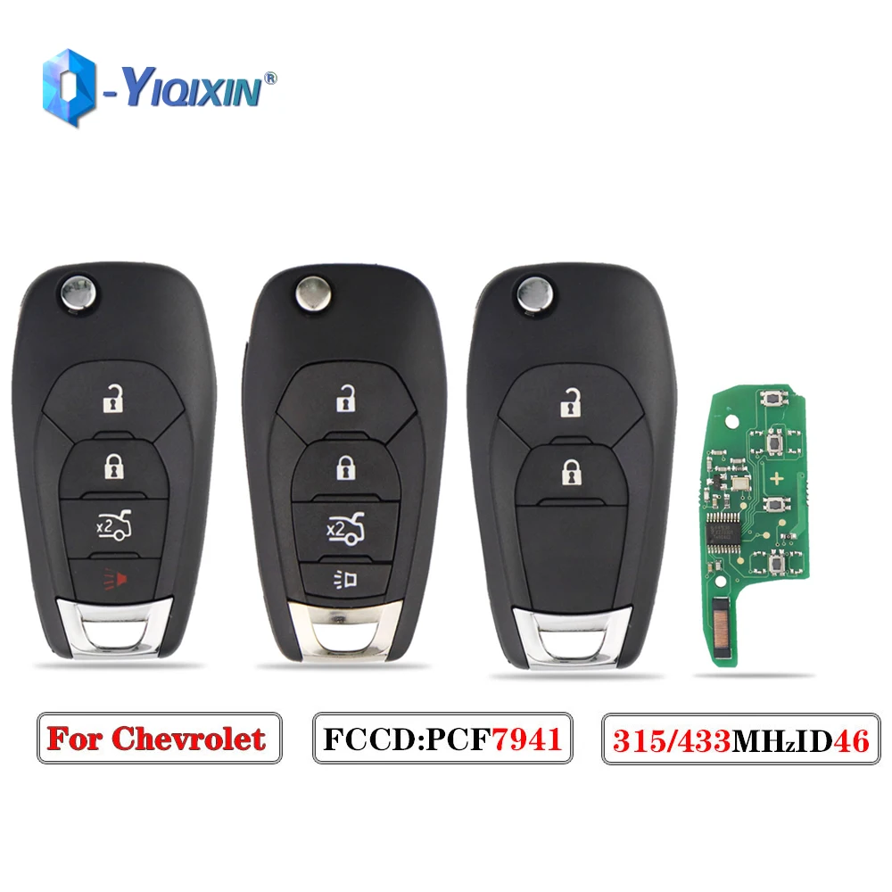 YIQIXIN Für Chevrolet Cruze Avo Trailblaze Malibu 2015 + Onix Cobalt Prisma Spin S-10 ID46 Chip Fob 315/433MHZ Flip Remote Key