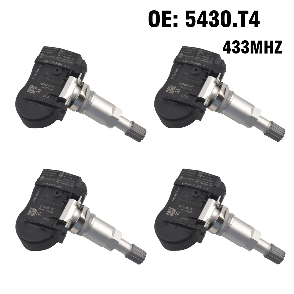 

4pcs TPMS Tire Pressure Monitor System 433 MHZ Sensor For Citroen C5 c4 c6 c8 For Peugeot 508 607 807