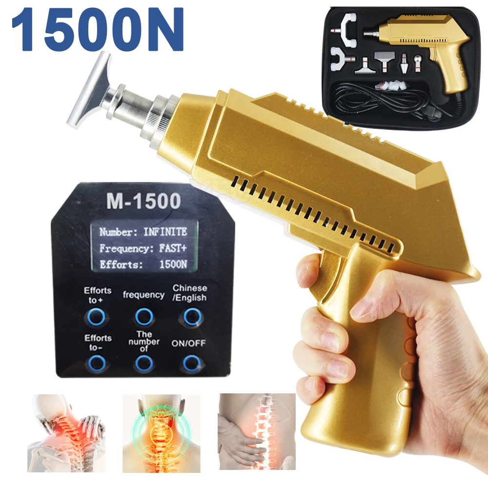 1500N Chiropractic Adjusting Tool Therapy Electric Correction Gun Cervical 6 Head Intensity Massager Body Massage Tool