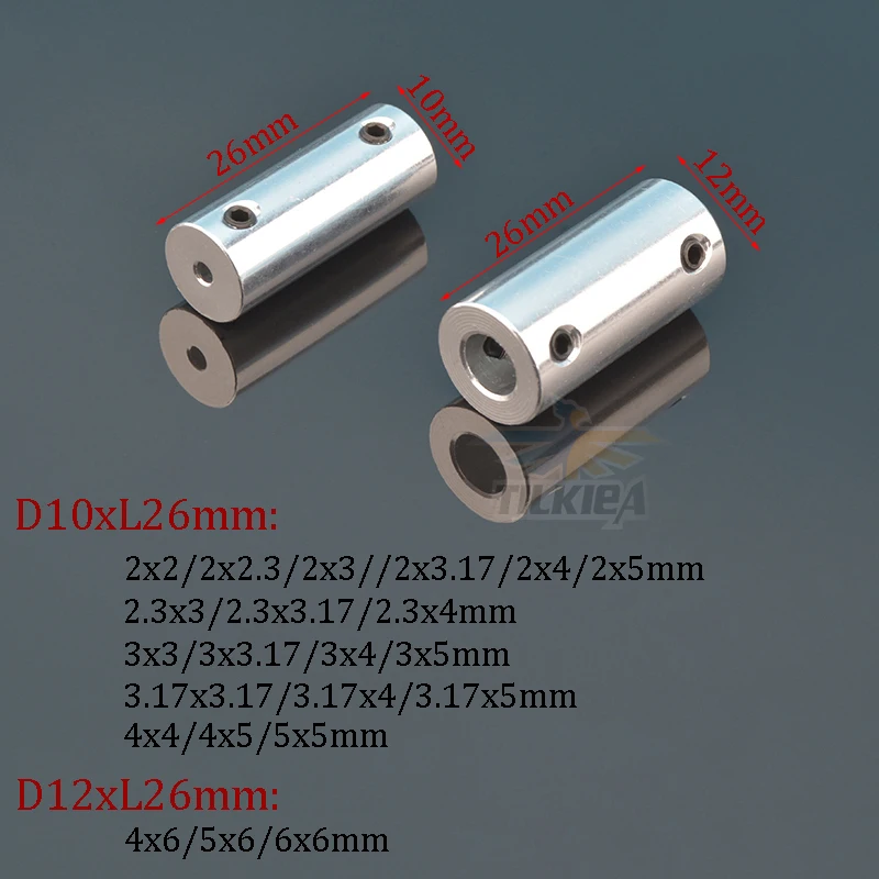 1pc Rc Car Boat Metal Drive Shaft Connector 2mm/2.3mm/3mm/3.17mm/4mm/5mm/6mm Motor Shaft Aluminum Alloy Coupling for RC Boat Car