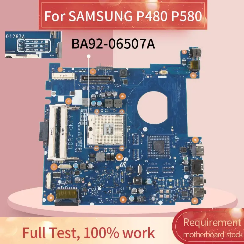 

Материнская плата BA92-06507A для ноутбука SAMSUNG P480 P580, материнская плата PGA 989 BA41-01263A HM55