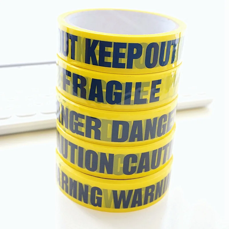 1/Roll DIY Sticker 24mm*25m Opp Yellow Warning Tapes Caution Barrier Safety Reminder For Home Store Warehouse Factory School