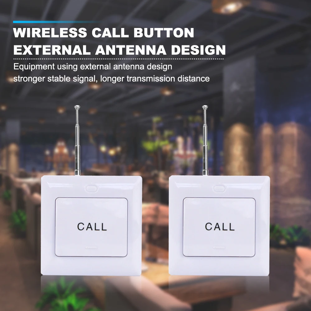 CATEL CTT09E Wireless Calling System Call Button Transmitter Pager for Restaurant, Hotel, Cafe, Waiter Service Bell, Buzzer