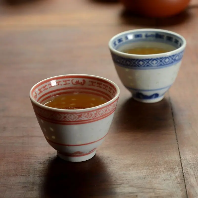 Jingdezhen-Blue and White Linglong Kung Fu Tea Set, Imitated Old Porcelain Factory, Tea Cup, Tea Cup, NO.YZ77