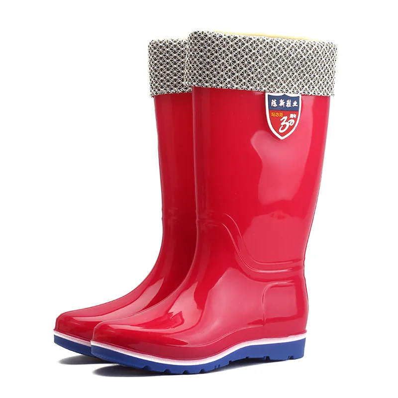 Botas de lluvia de media pantorrilla, zapatos impermeables para mujer, novedad de 2020, zapatos de lluvia para niñas, botas altas con cuña para mujer fgh67 2020