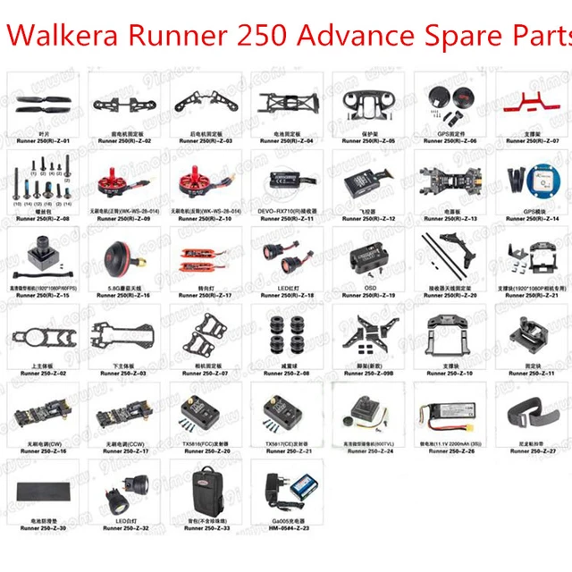 Walkera Runner 250 (R) Runner 250 Advance RC drone Spare Parts blade motor  ESC GPS light charger camera etc All accessories - AliExpress