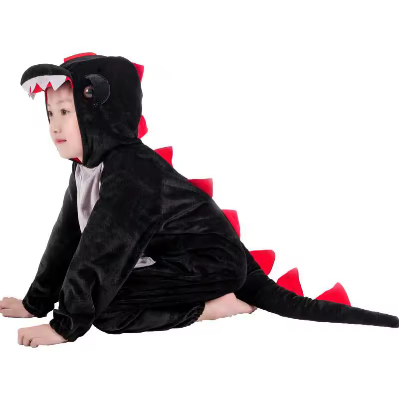 Cute Child Dinosaur Kugurumi Costume Cosplay Boys 2-4T 4-8Y Green Black Kindergarten School Party Game Role Play Suit Umorden - Image 4