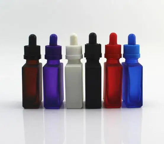 30ml Square Glass Dropper Bottles Eliquid Clear Empty 30 ml Bottle Childproof Tamper Evident Caps For E liquid Vape Juice Essent