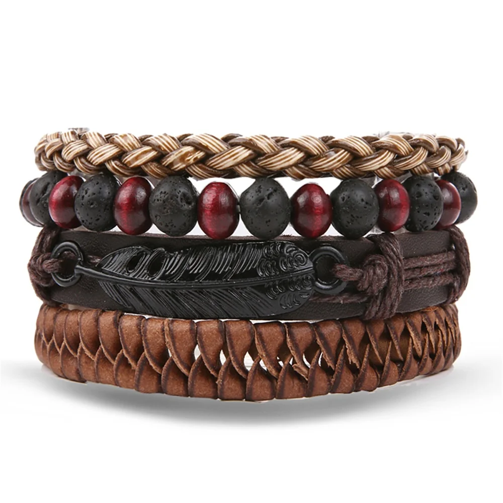 IFMIA Bohemian Turkish Eyes Beaded Leather Bracelets Set for Men Women Vintage Weave Braided Pulseras Fashoin Jewelry 2019 NEW