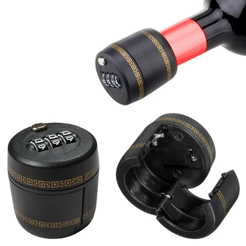 Plastic Bottle Password Lock red Wine Stopper Vacuum Plug Device Preservation KTV bar Accessories Furniture Hardware