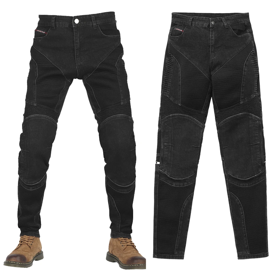 Kevlar Motorrad-Jeans für Herren Sommer-Fahrhosen Blaue Dirt-Bike-Hosen Abriebfest mit Netzbelüftung Langlebig – Detail 19