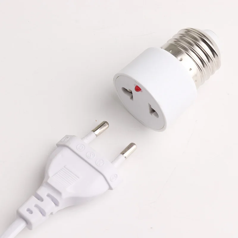 220V E27 ABS białe złącze akcesoria US/EU wtyczka oprawka lampy Adapter uchwyt żarówki oprawa oświetleniowa lampa 2 otwór gniazdo.