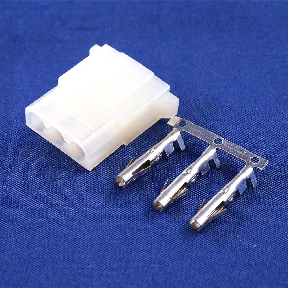 10 pcs 5.08 mm 3 Pin Receptacle Housing Female Contact Pins IDE Power Connector Shell 0.20\