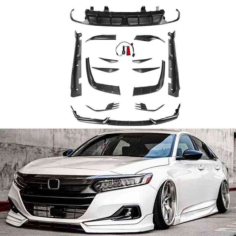 

PP Full Bodykit For Accord 2021+ Yofer Style Plastic Front Lip&Side Skirt&Diffuser Trim For Accord 10 Gen Boodykit Racing