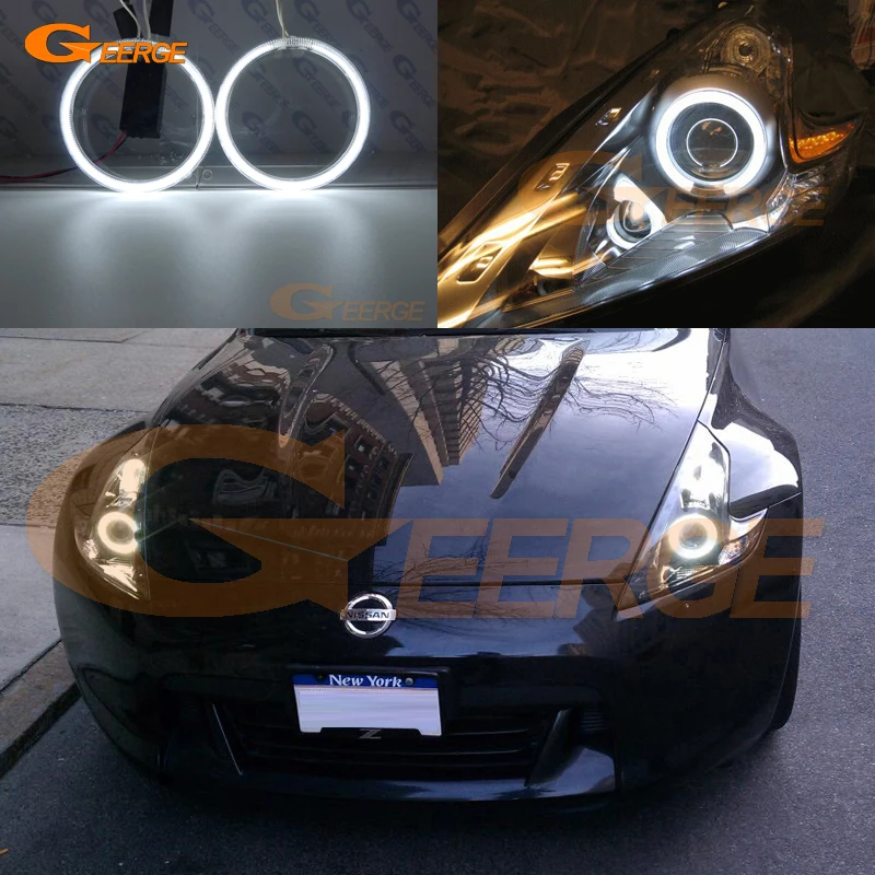 Excelente Kit de Ojos de Ángel CCFL ultrabrillante, anillos de Halo para Nissan 370Z 370 Z Z34 Fairlady 2009 2010 2011 2012 2013 2014 2015-2020